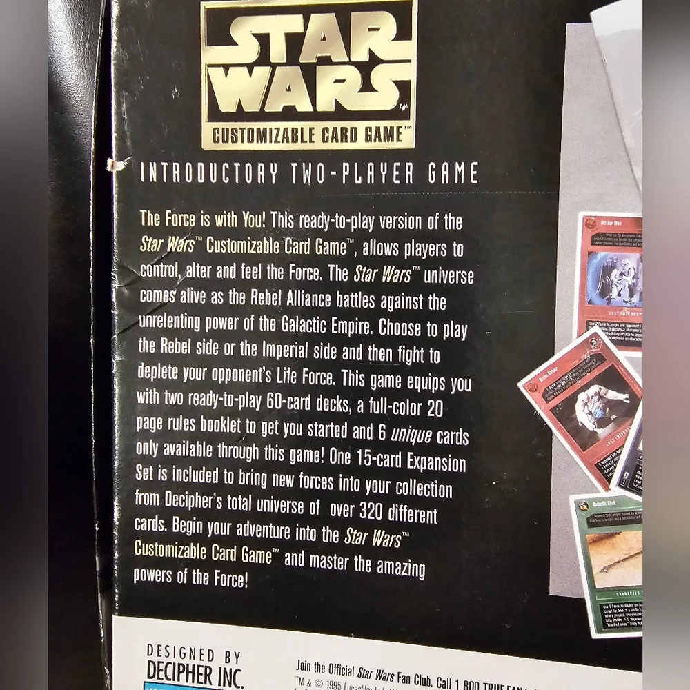 Star Wars Premier Introductory Two player Card Game Circa 1995 EUC - Picture 3 of 8